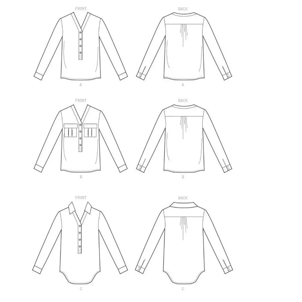 McCalls Sewing Pattern‎ M8041 R10442 Top Shirt Misses Size 14-22